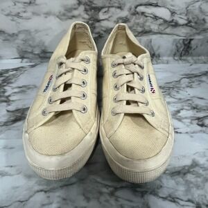 Superga Sneakers Women's 4.5 Beige Low Top Classic Canvas Shoes Trainers S000010